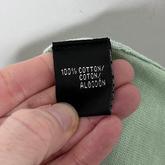 Company Ellen Tracy Women's Cardigan Sweater M Mint Green Button Front Crew Neck - Picture 5 of 7